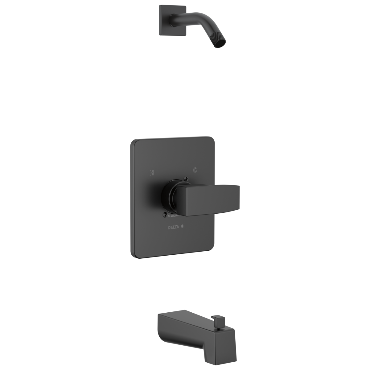 DELTA Modern Monitor 14 Series Tub & Shower Trim - Less Head — Matte Black