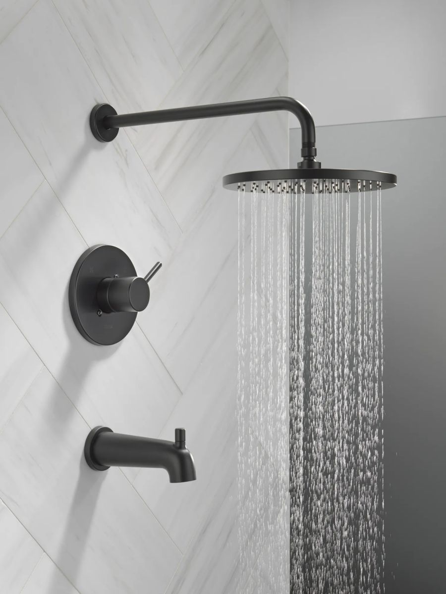 DELTA Modern Monitor 14 Series Tub & Shower Trim — Matte Black