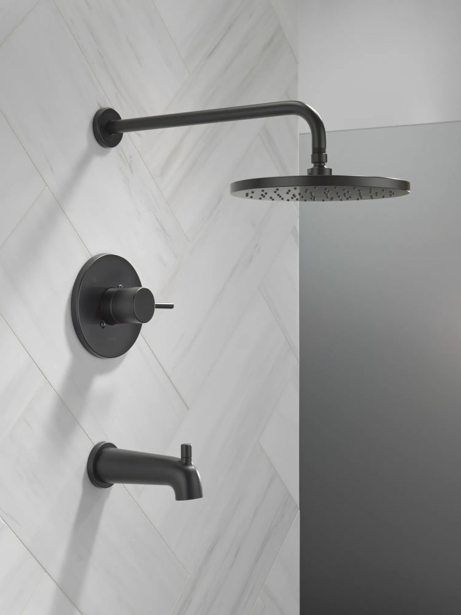 DELTA Modern Monitor 14 Series Tub & Shower Trim — Matte Black