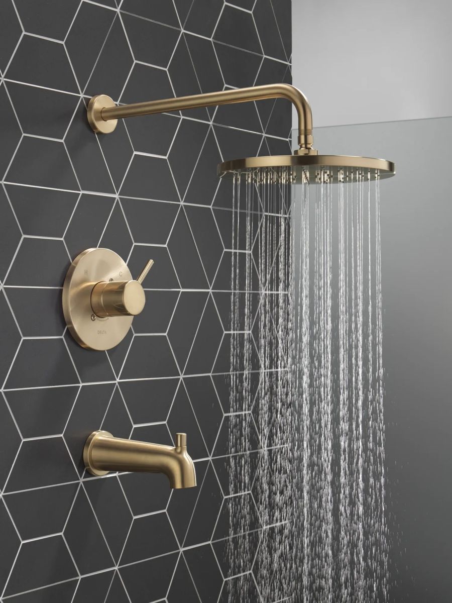 DELTA Modern Monitor 14 Series Tub & Shower Trim — Champagne Bronze