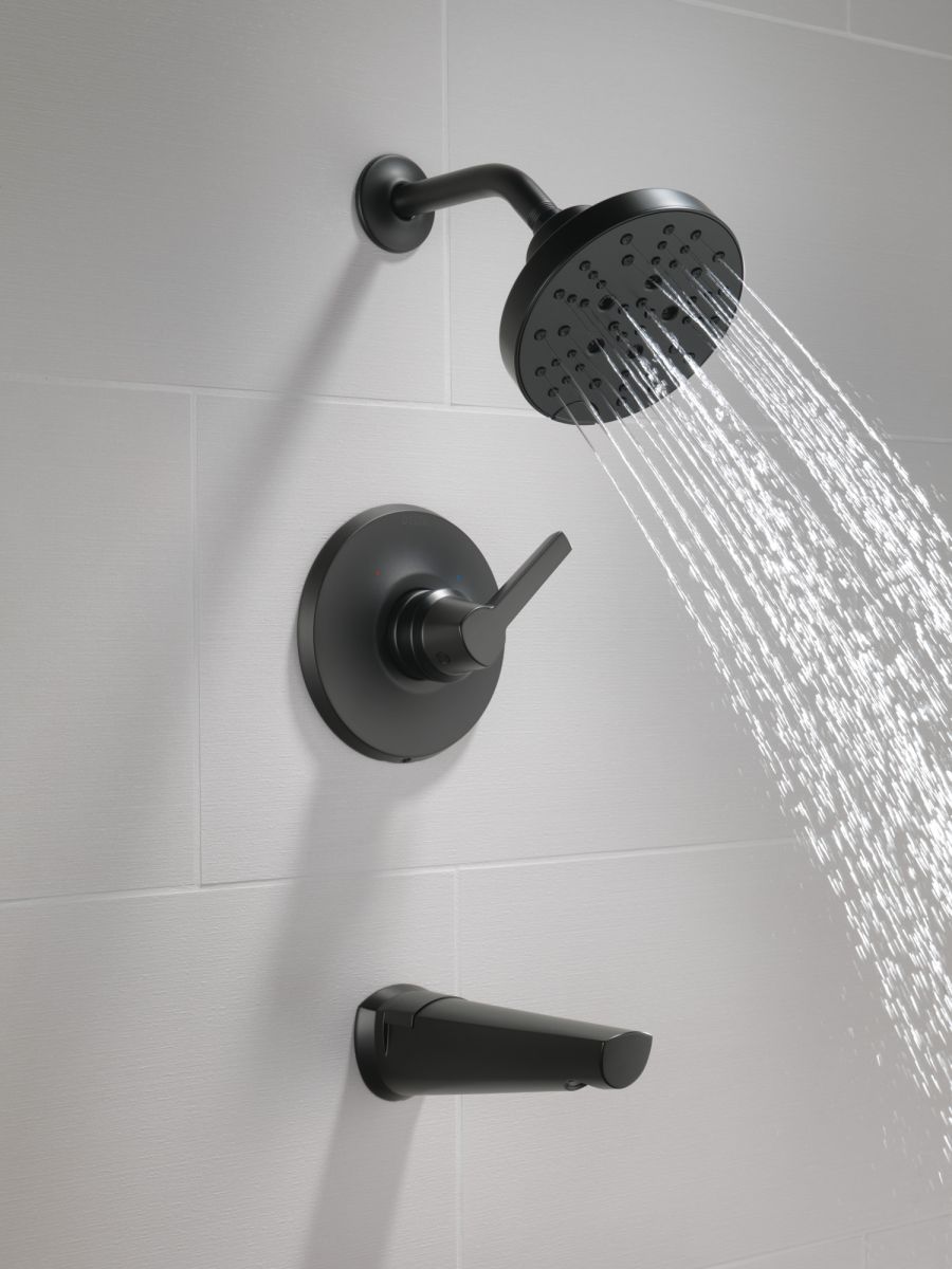 DELTA Galeon 14S Tub Shower Trim with H2OKinetic — Matte Black