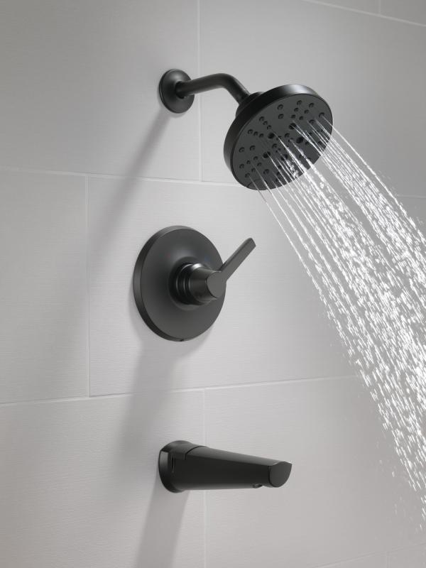 DELTA Galeon 14S Tub Shower Trim with H2OKinetic — Matte Black
