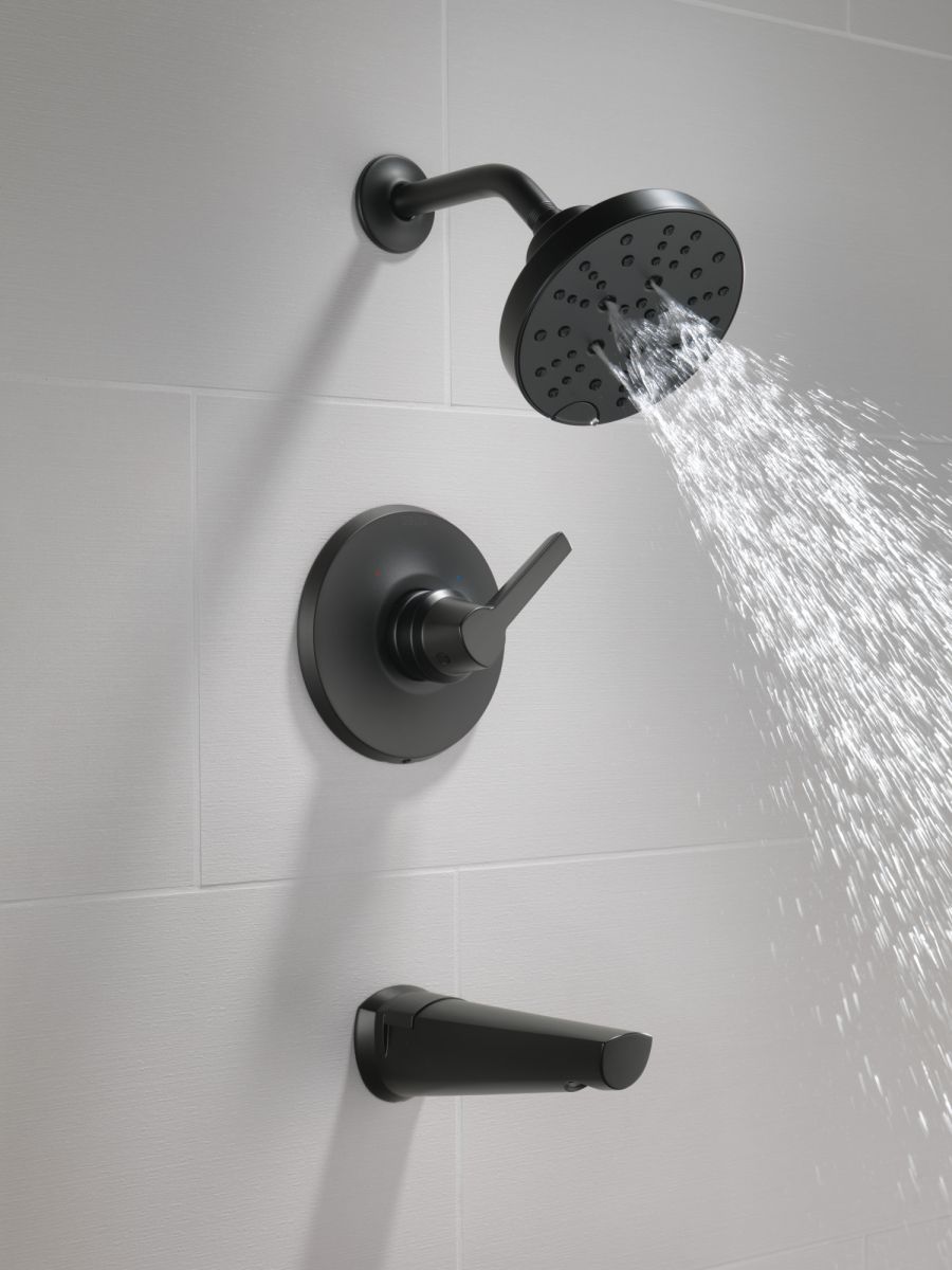 DELTA Galeon 14S Tub Shower Trim with H2OKinetic — Matte Black