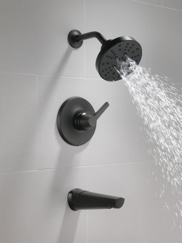 DELTA Galeon 14S Tub Shower Trim with H2OKinetic — Matte Black