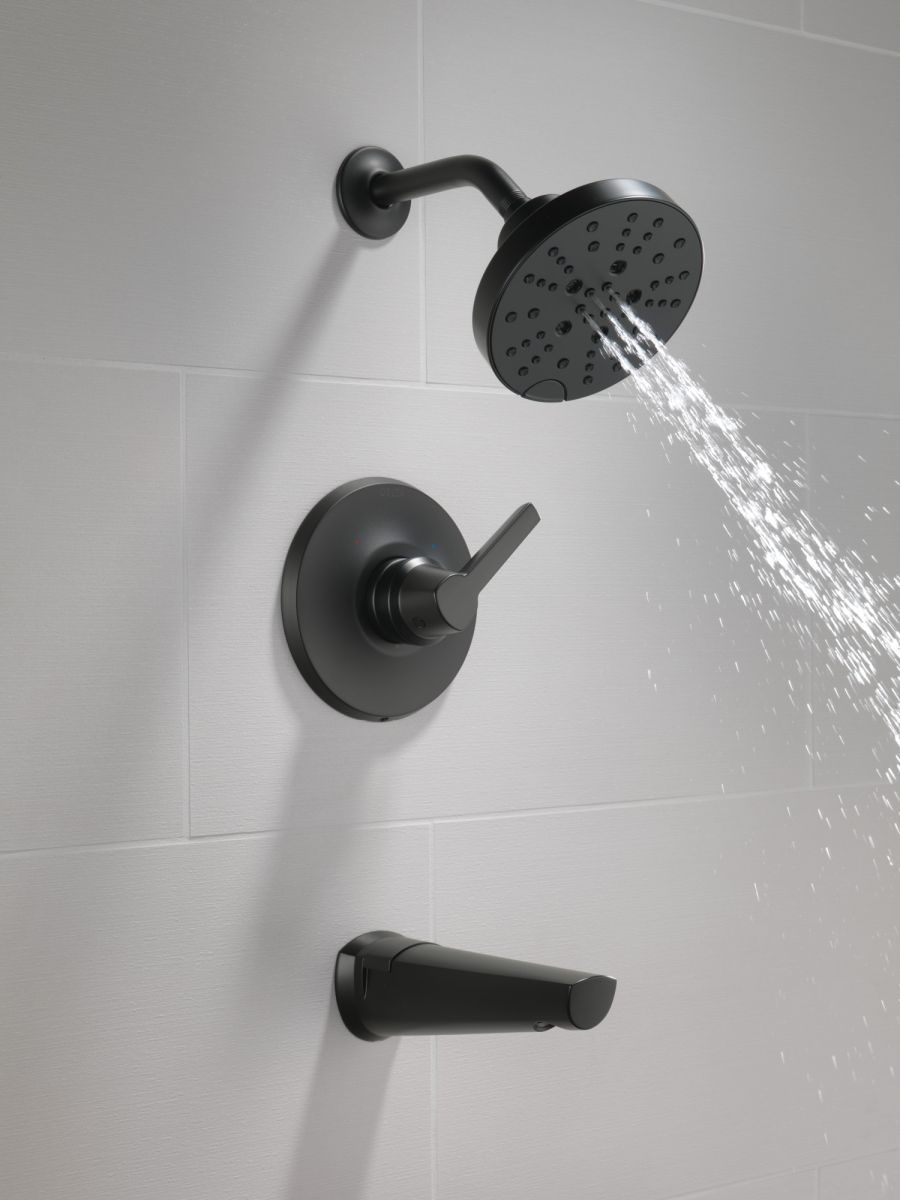 DELTA Galeon 14S Tub Shower Trim with H2OKinetic — Matte Black