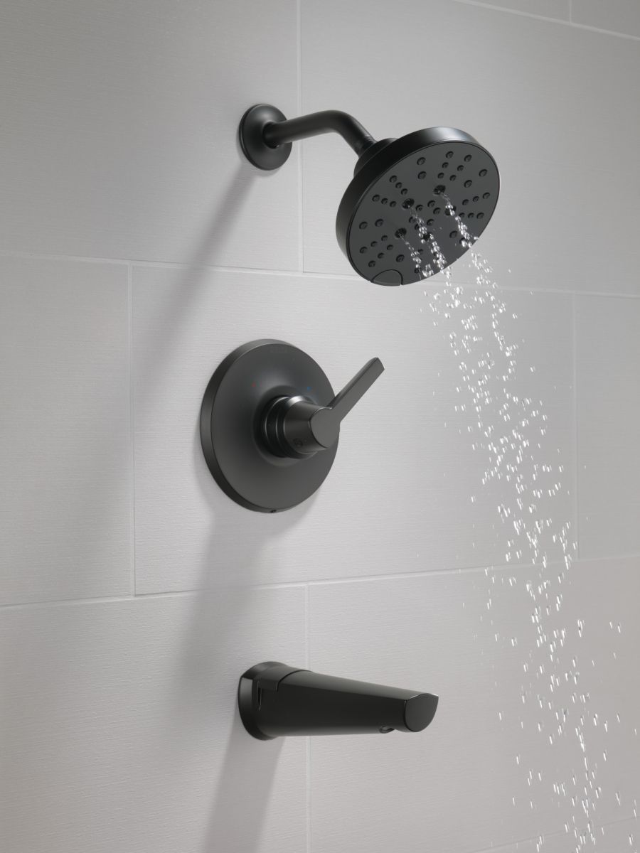 DELTA Galeon 14S Tub Shower Trim with H2OKinetic — Matte Black
