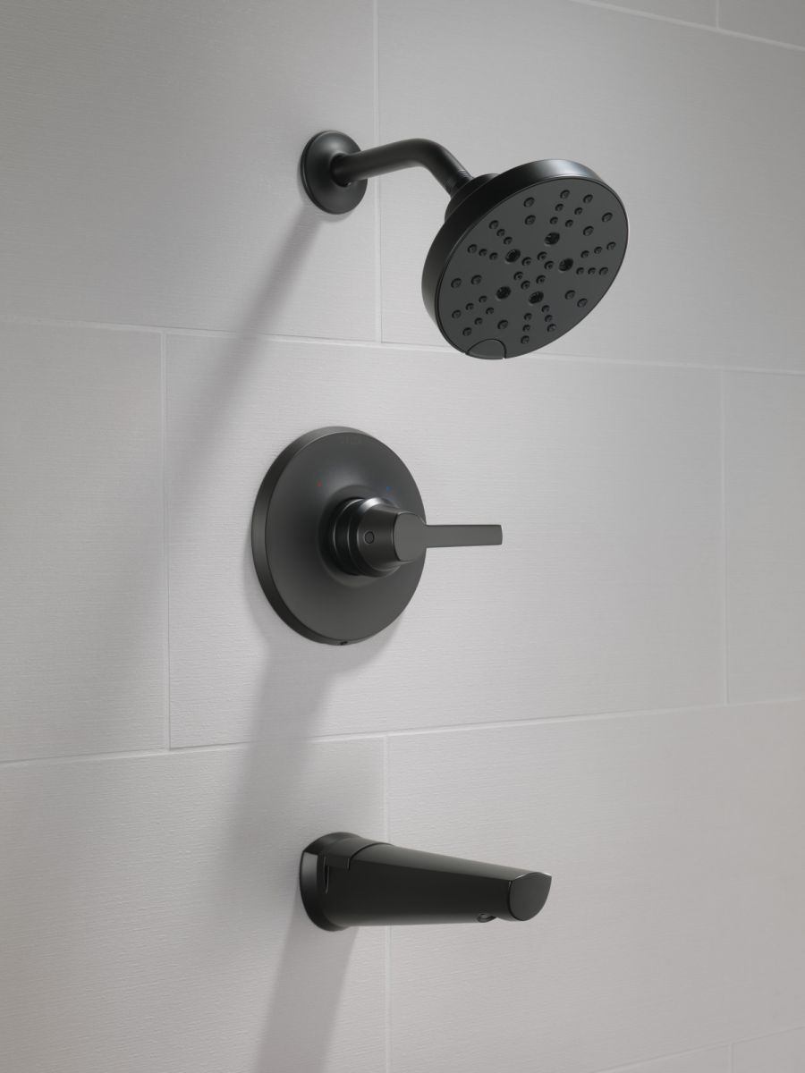 DELTA Galeon 14S Tub Shower Trim with H2OKinetic — Matte Black