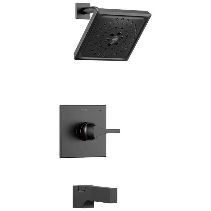 DELTA Zura Monitor 14 Series H2OKINETIC Tub and Shower Trim — Matte Black