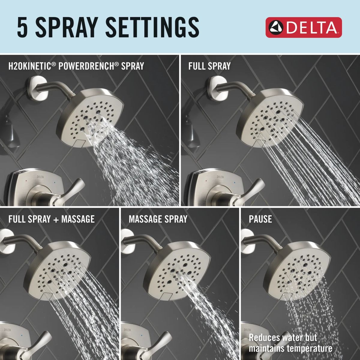 DELTA Stryke 14 Series Tub and Shower — Lumicoat® Stainless