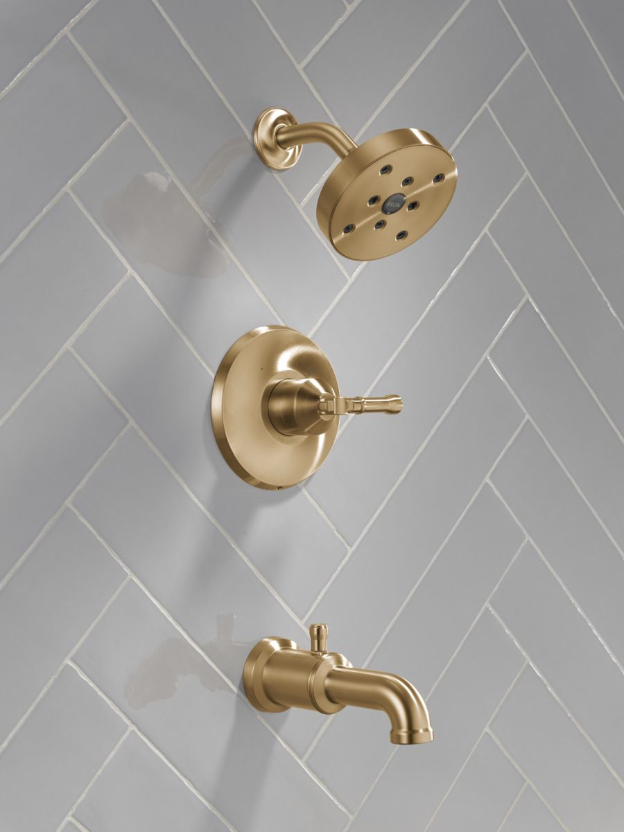 DELTA Broderick 14 Series Tub Shower Trim — Lumicoat® Champagne Bronze