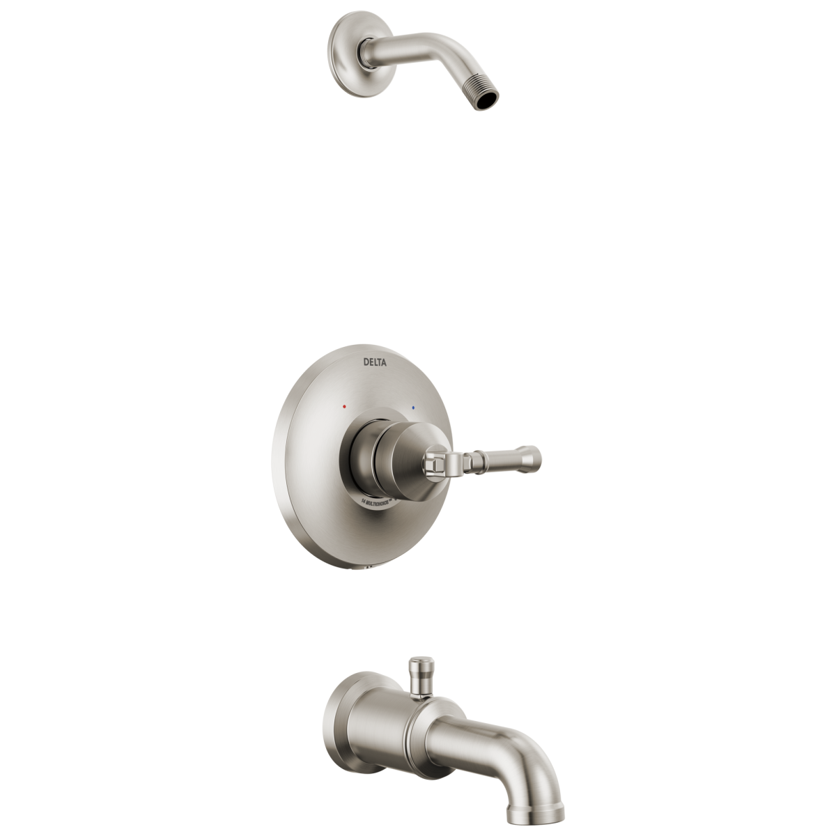 DELTA Broderick 14 Series Tub Shower Trim - Less Head — Lumicoat® Stainless