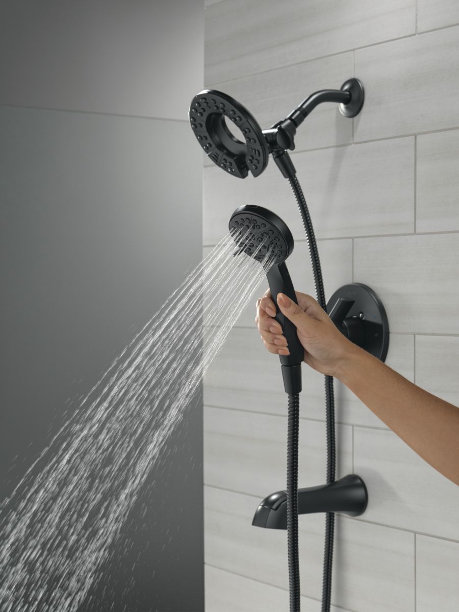 DELTA Albion  Monitor 14 Series Tub and Shower Trim Only with In2ition Hand Shower — Matte Black