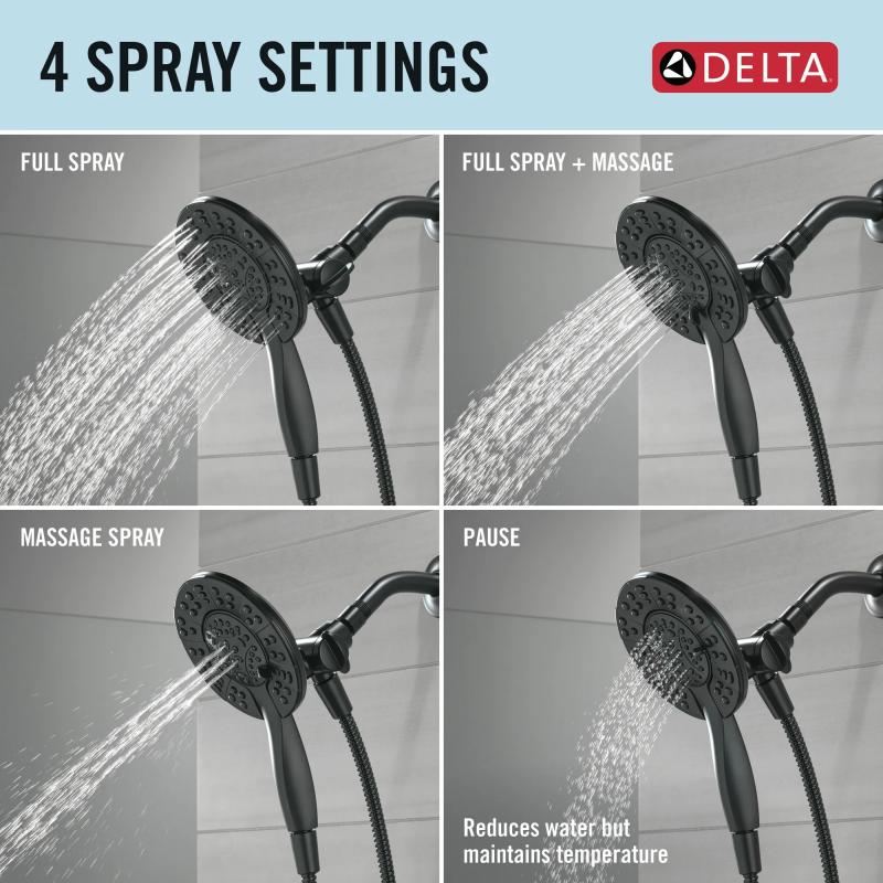 DELTA Albion  Monitor 14 Series Tub and Shower Trim Only with In2ition Hand Shower — Matte Black