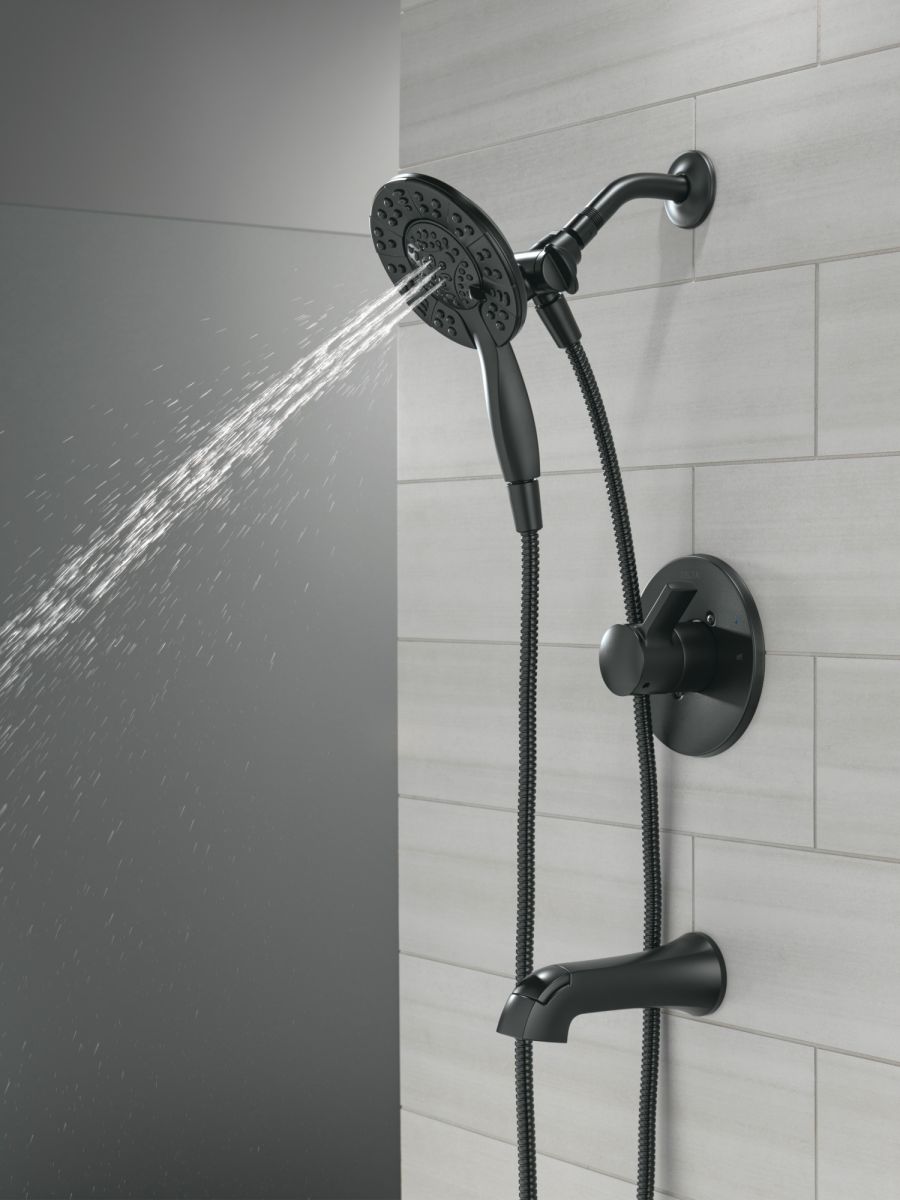 DELTA Albion  Monitor 14 Series Tub and Shower Trim Only with In2ition Hand Shower — Matte Black