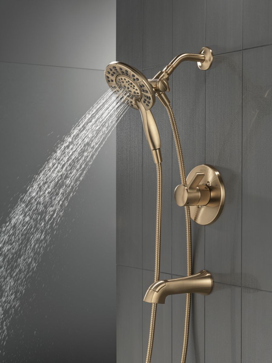 DELTA Albion  Monitor 14 Series Tub and Shower Trim Only with In2ition Hand Shower — Champagne Bronze