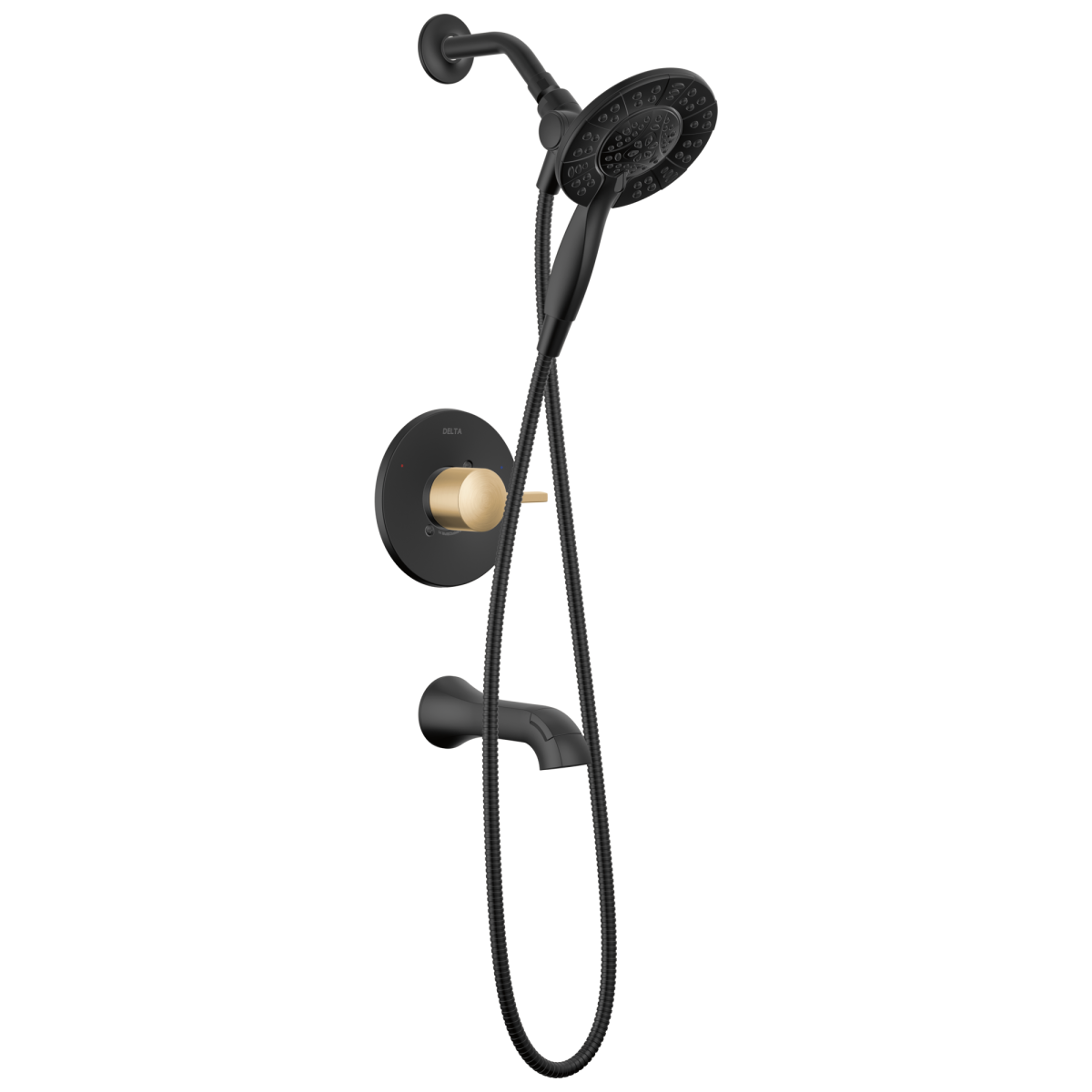 DELTA Albion  Monitor 14 Series Tub and Shower Trim Only with In2ition Hand Shower — Matte Black / Champagne Bronze