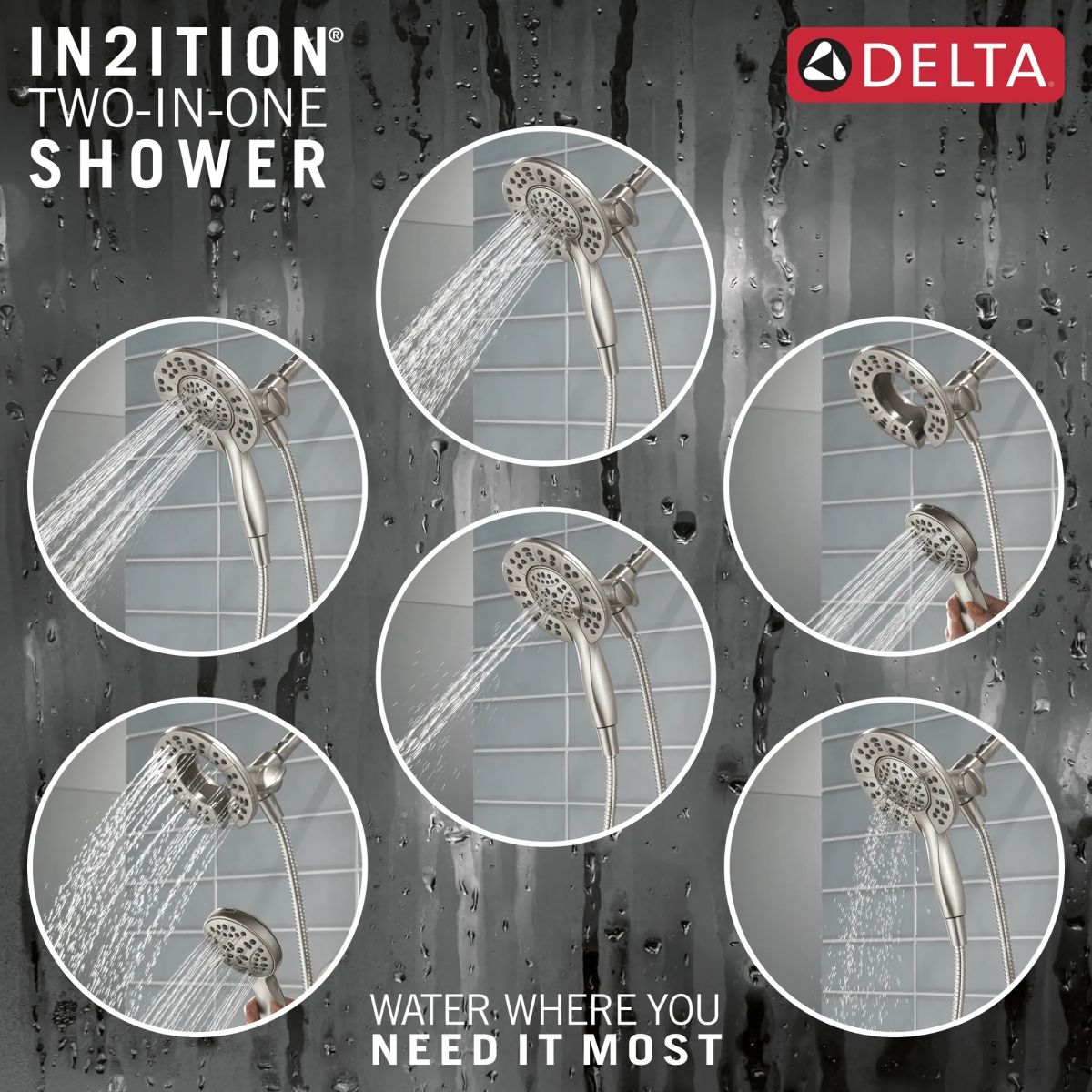 DELTA Albion  Monitor 14 Series Tub and Shower Trim Only with In2ition Hand Shower — Spotshield Brushed Nickel