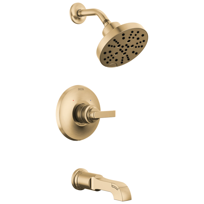 DELTA Tetra Monitor 14 Series Tub & Shower Trim — Lumicoat® Champagne Bronze