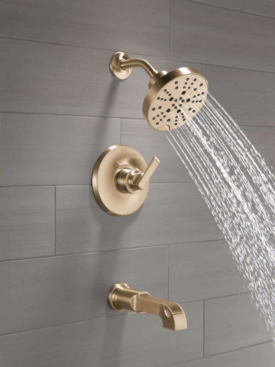 DELTA Tetra Monitor 14 Series Tub & Shower Trim — Lumicoat® Champagne Bronze