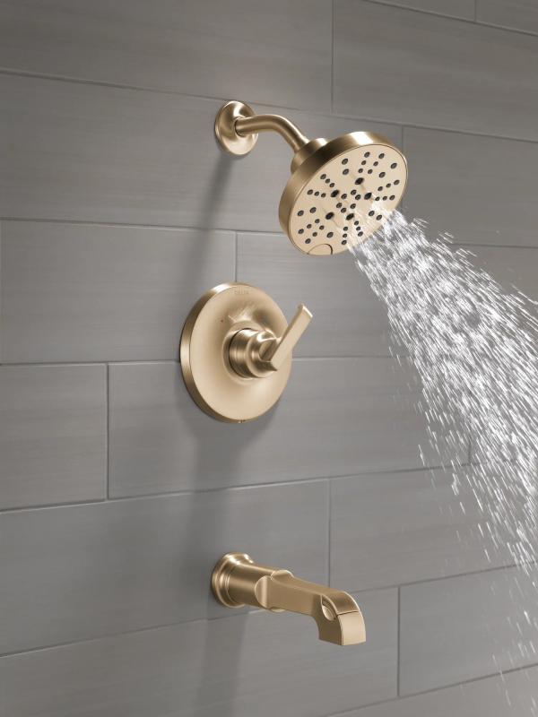 DELTA Tetra Monitor 14 Series Tub & Shower Trim — Lumicoat® Champagne Bronze