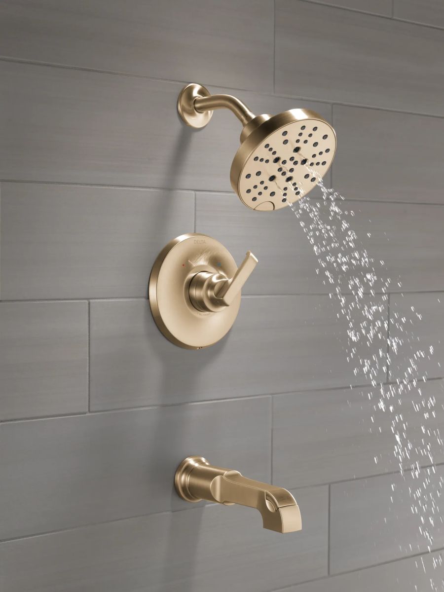 DELTA Tetra Monitor 14 Series Tub & Shower Trim — Lumicoat® Champagne Bronze