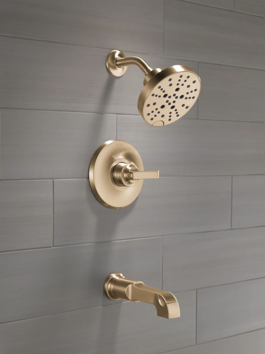 DELTA Tetra Monitor 14 Series Tub & Shower Trim — Lumicoat® Champagne Bronze