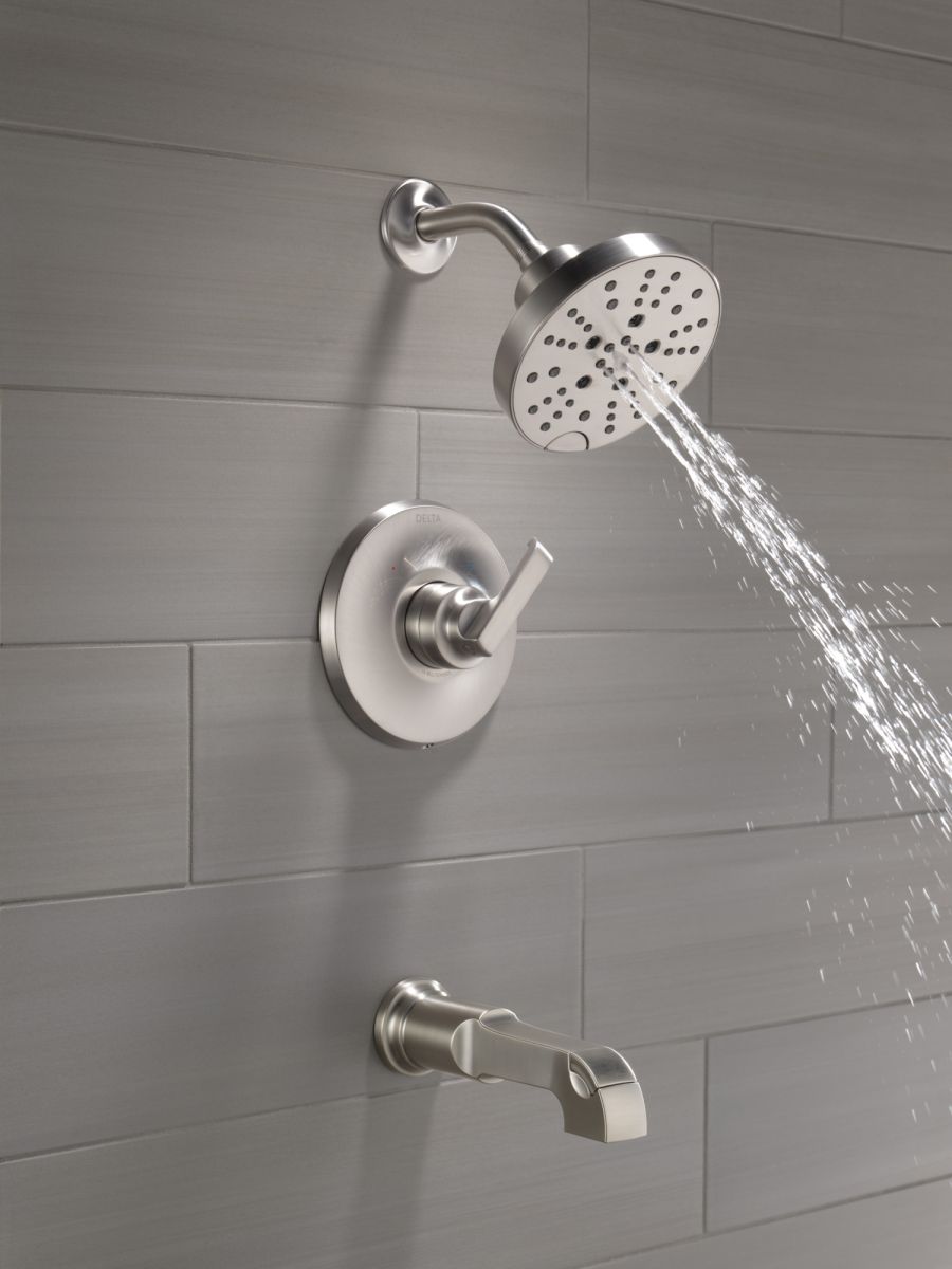 DELTA Tetra Monitor 14 Series Tub & Shower Trim — Lumicoat® Stainless