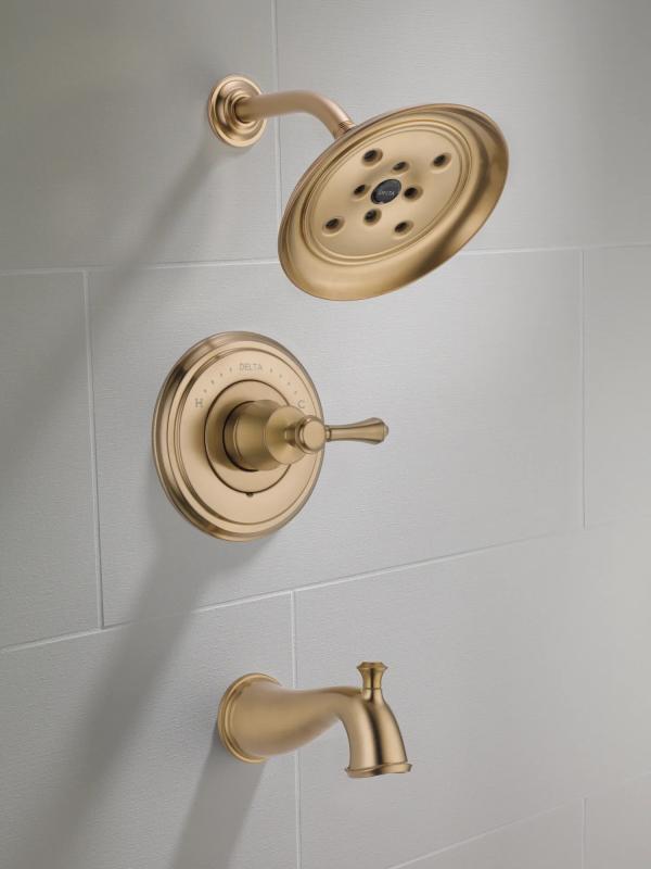 DELTA Cassidy Monitor 14 Series H2OKINETIC Tub & Shower Trim - Less Handle — Champagne Bronze