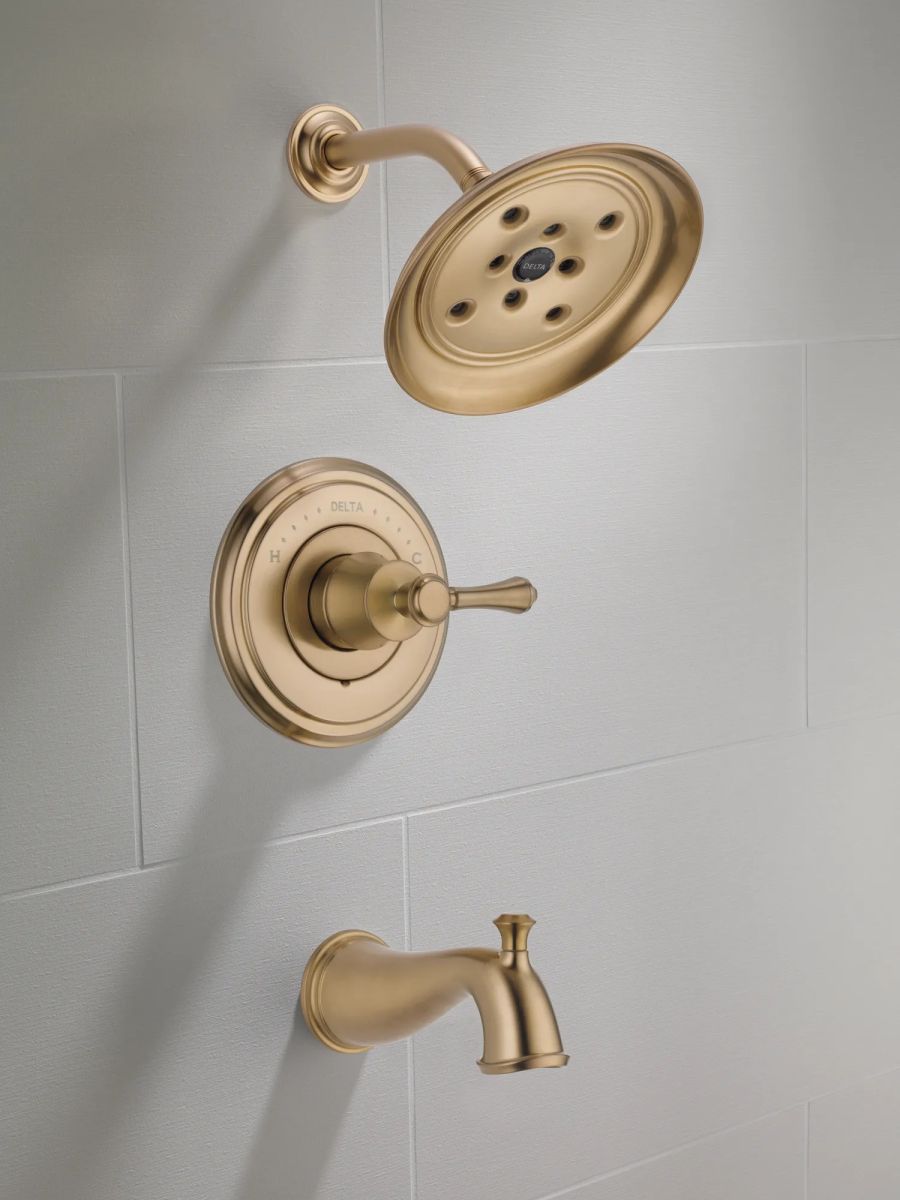 DELTA Cassidy Monitor 14 Series H2OKINETIC Tub & Shower Trim - Less Handle — Champagne Bronze