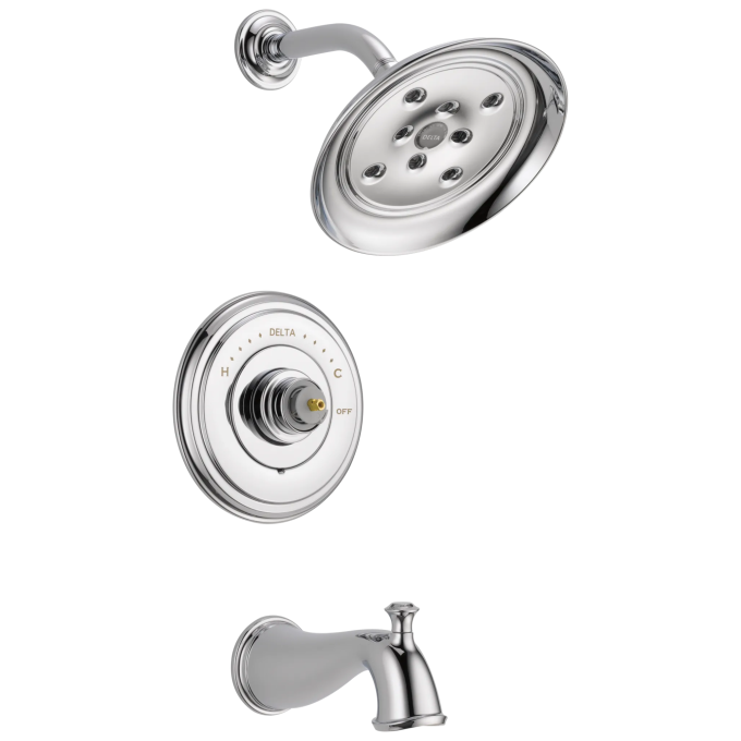 DELTA Cassidy Monitor 14 Series H2OKINETIC Tub & Shower Trim - Less Handle — Chrome