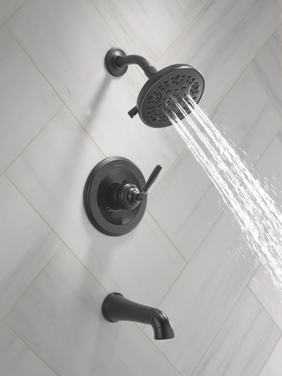 DELTA Roe Monitor 14 Series Tub and Shower — Matte Black