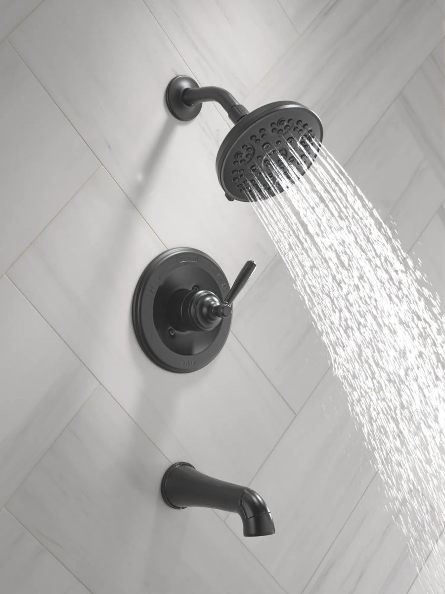 DELTA Roe Monitor 14 Series Tub and Shower — Matte Black