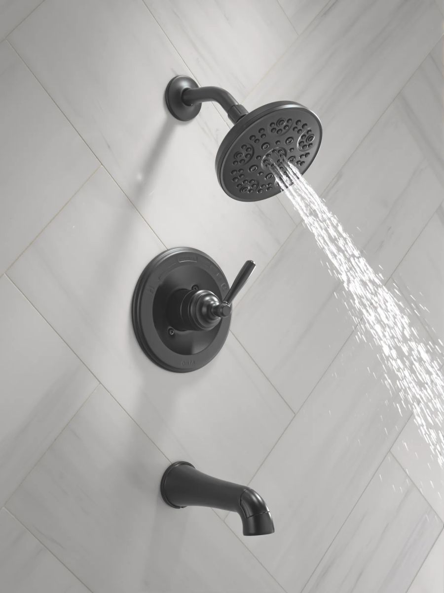DELTA Roe Monitor 14 Series Tub and Shower — Matte Black