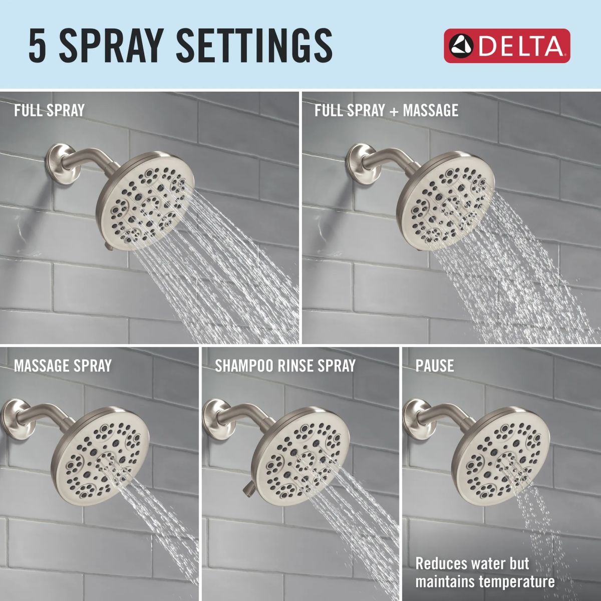 DELTA Roe Monitor 14 Series Tub and Shower — Stainless