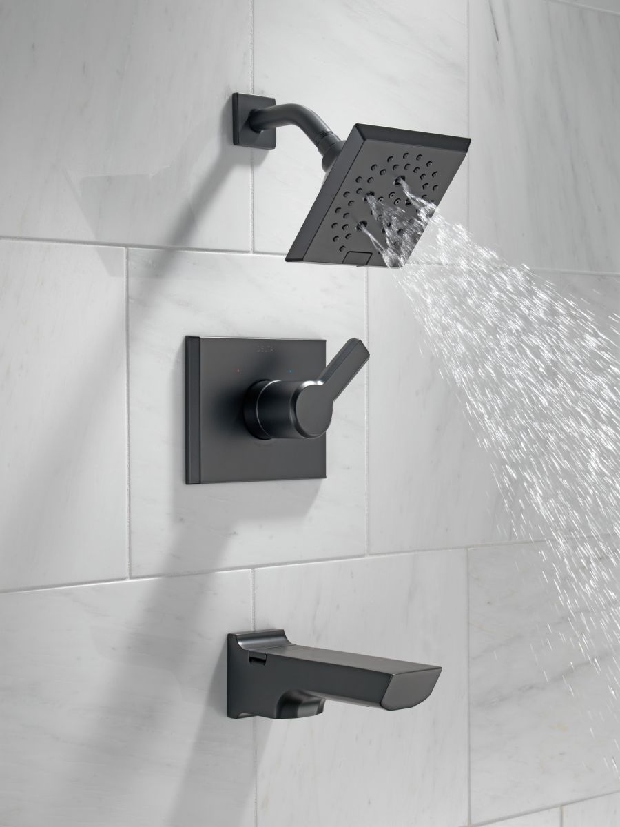 DELTA Pivotal Monitor 14 Series H2OKINETIC Tub and Shower Trim — Matte Black
