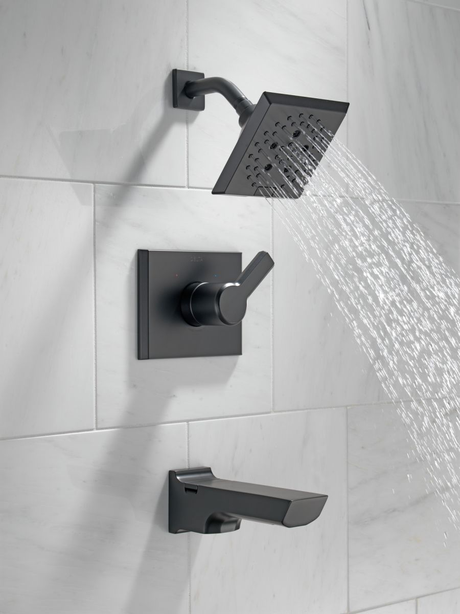 DELTA Pivotal Monitor 14 Series H2OKINETIC Tub and Shower Trim — Matte Black