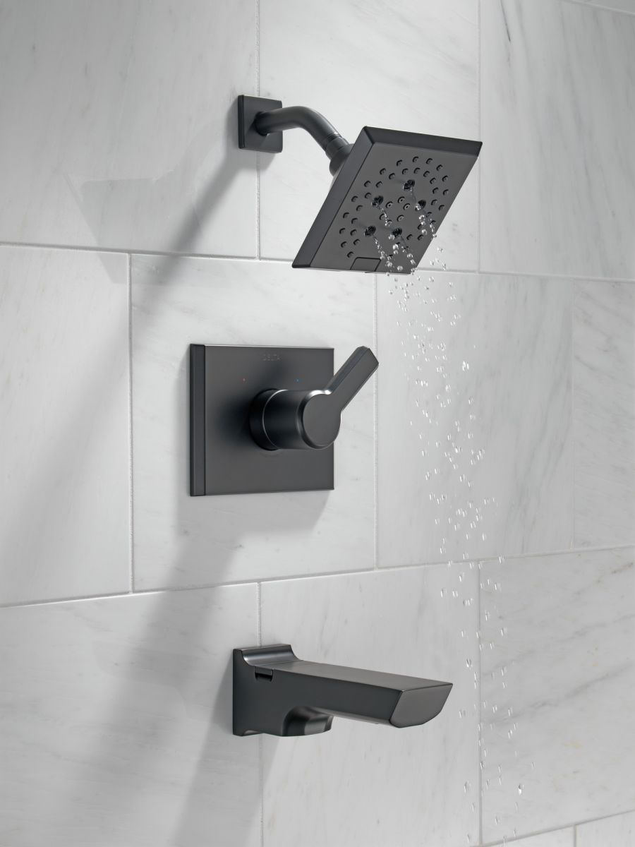 DELTA Pivotal Monitor 14 Series H2OKINETIC Tub and Shower Trim — Matte Black