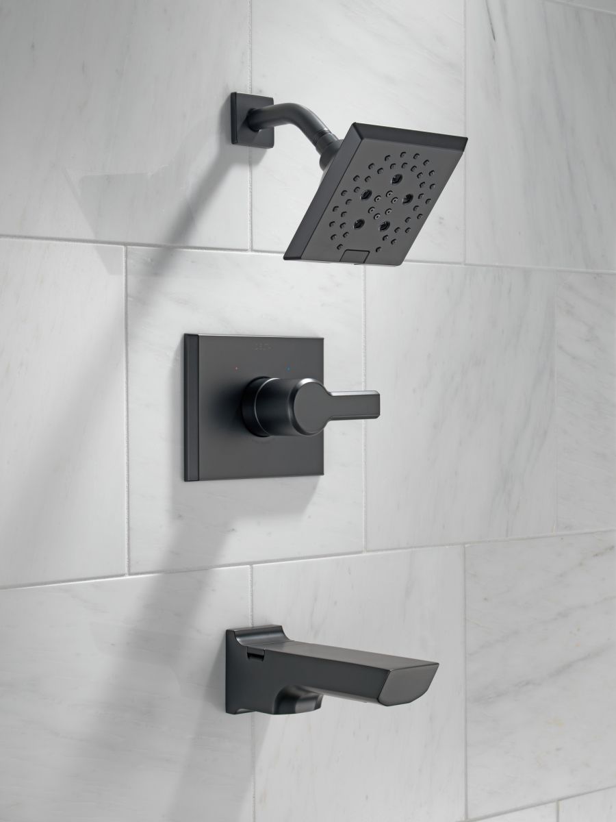DELTA Pivotal Monitor 14 Series H2OKINETIC Tub and Shower Trim — Matte Black
