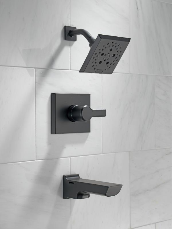 DELTA Pivotal Monitor 14 Series H2OKINETIC Tub and Shower Trim — Matte Black