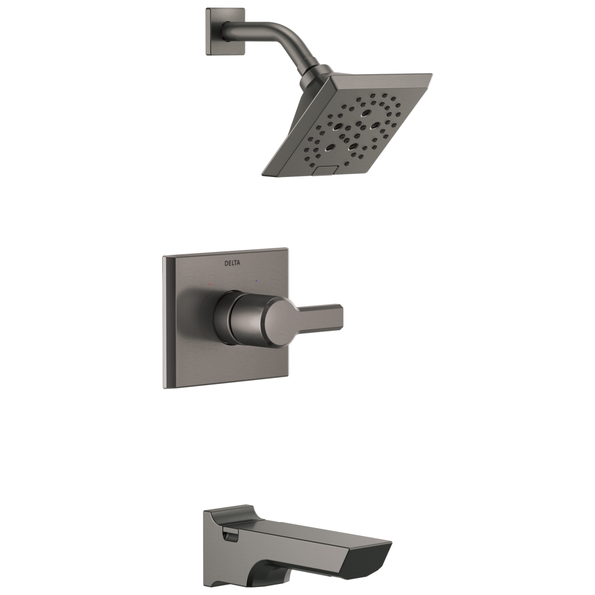 DELTA Pivotal Monitor 14 Series H2OKINETIC Tub and Shower Trim — Lumicoat® Black Stainless