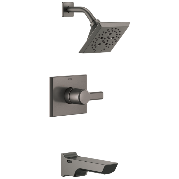DELTA Pivotal Monitor 14 Series H2OKINETIC Tub and Shower Trim — Lumicoat® Black Stainless