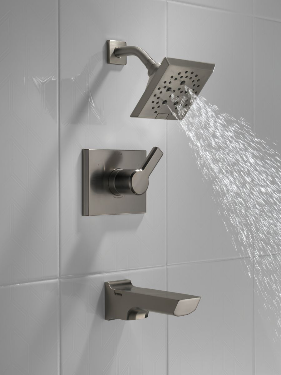 DELTA Pivotal Monitor 14 Series H2OKINETIC Tub and Shower Trim — Lumicoat® Black Stainless