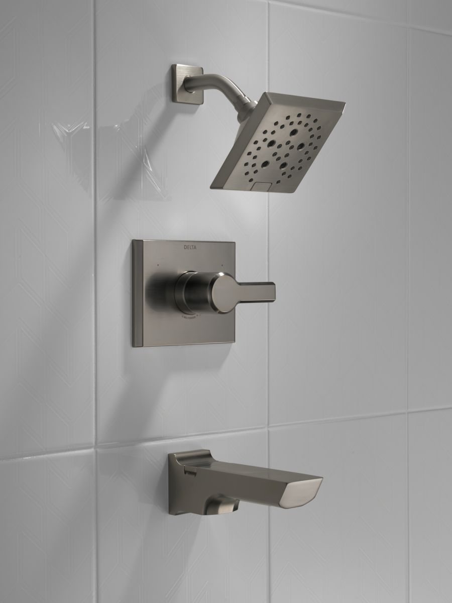 DELTA Pivotal Monitor 14 Series H2OKINETIC Tub and Shower Trim — Lumicoat® Black Stainless