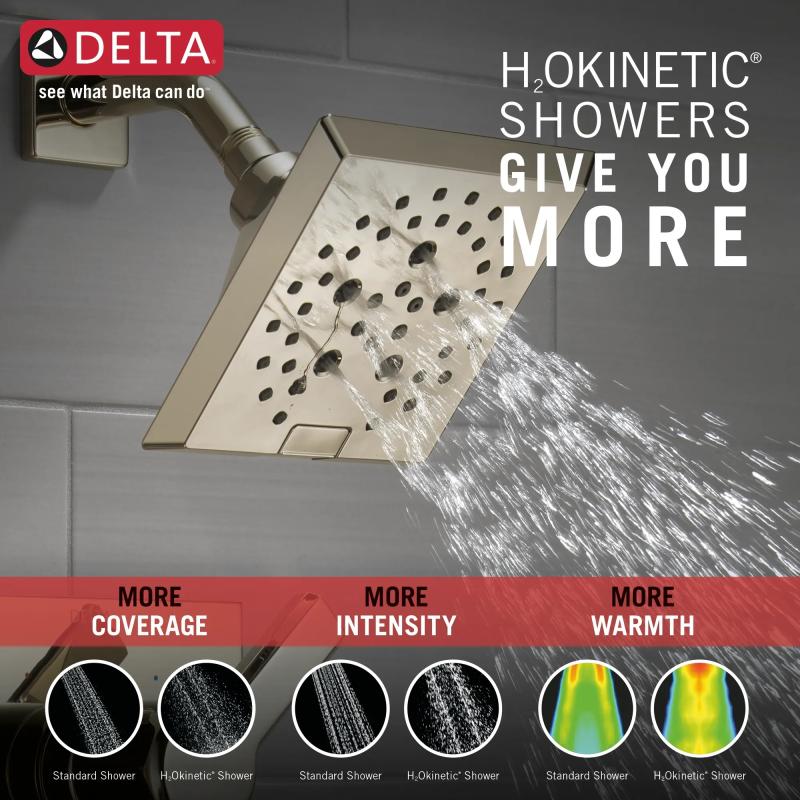 DELTA Pivotal Monitor 14 Series H2OKINETIC Tub and Shower Trim — Lumicoat® Polished Nickel