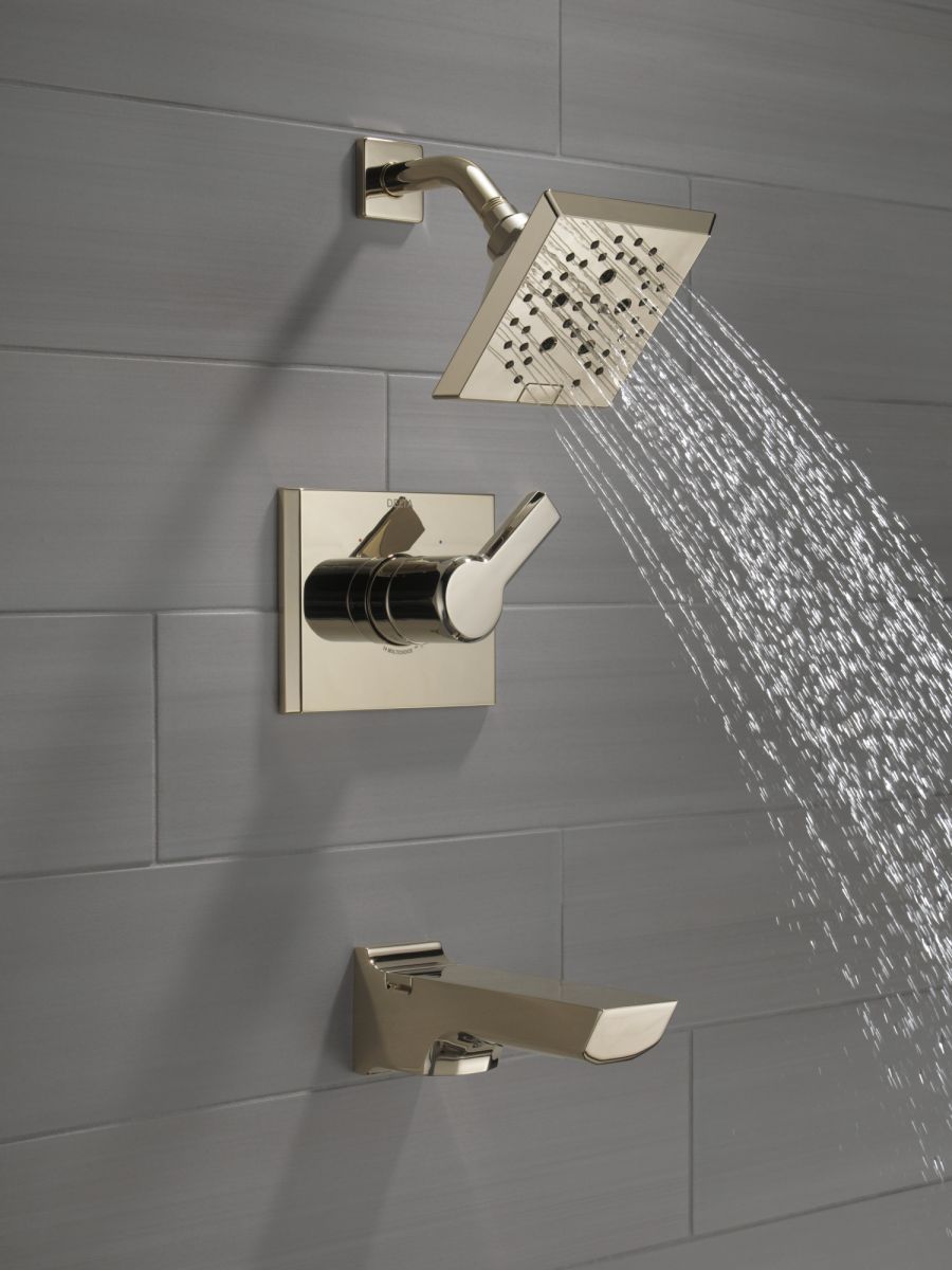 DELTA Pivotal Monitor 14 Series H2OKINETIC Tub and Shower Trim — Lumicoat® Polished Nickel