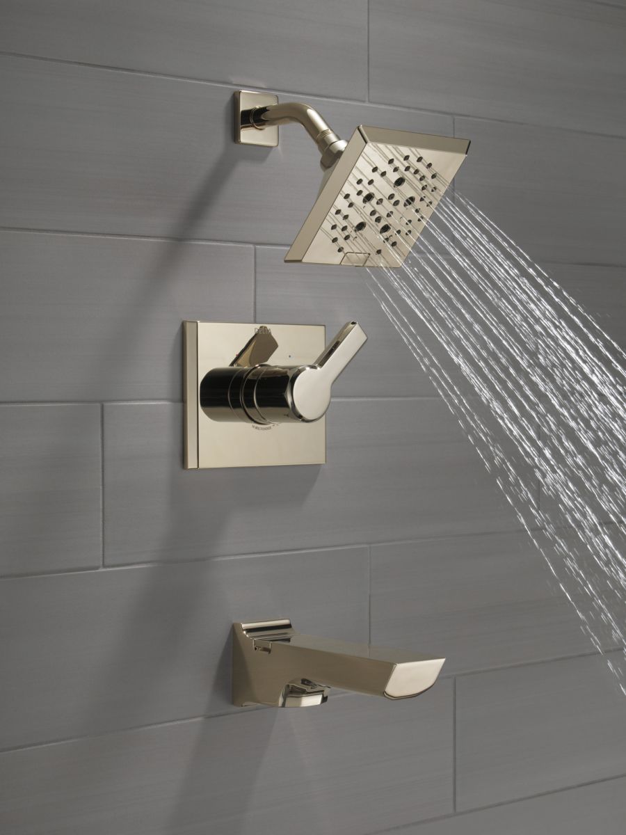 DELTA Pivotal Monitor 14 Series H2OKINETIC Tub and Shower Trim — Lumicoat® Polished Nickel