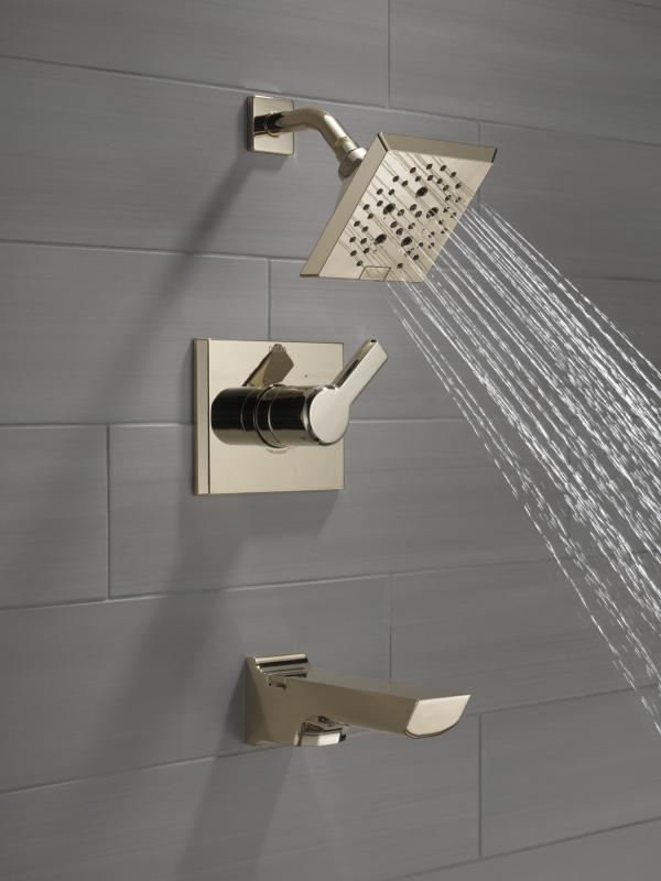 DELTA Pivotal Monitor 14 Series H2OKINETIC Tub and Shower Trim — Lumicoat® Polished Nickel