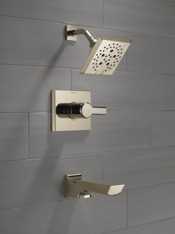 DELTA Pivotal Monitor 14 Series H2OKINETIC Tub and Shower Trim — Lumicoat® Polished Nickel