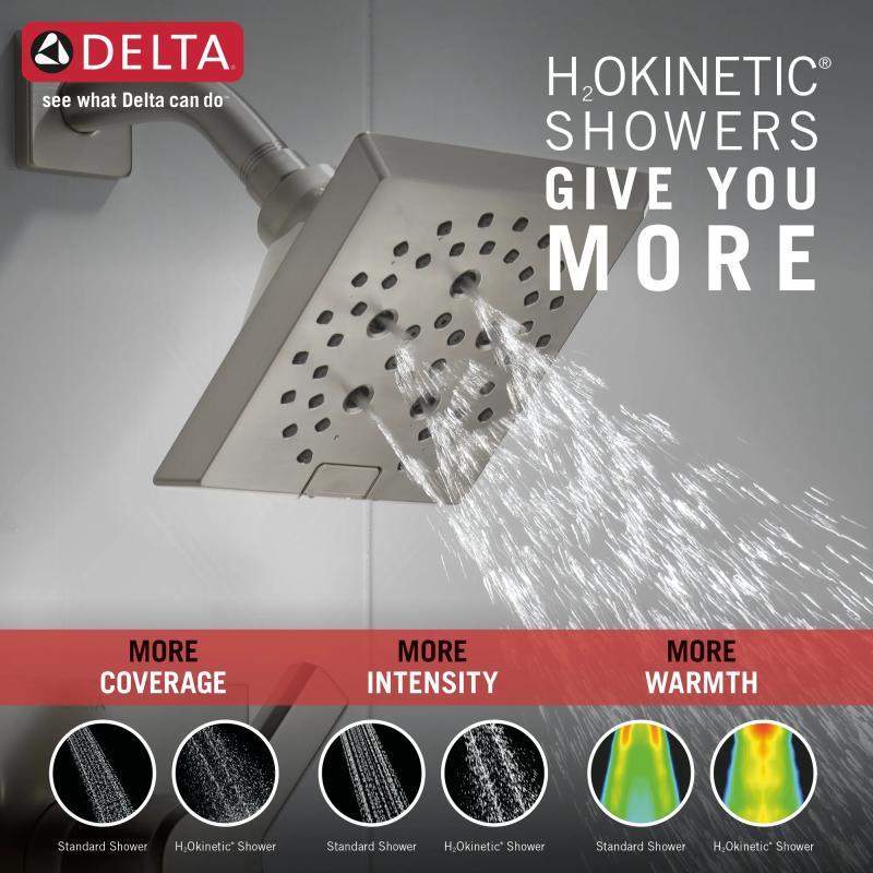 DELTA Pivotal Monitor 14 Series H2OKINETIC Tub and Shower Trim — Lumicoat® Stainless