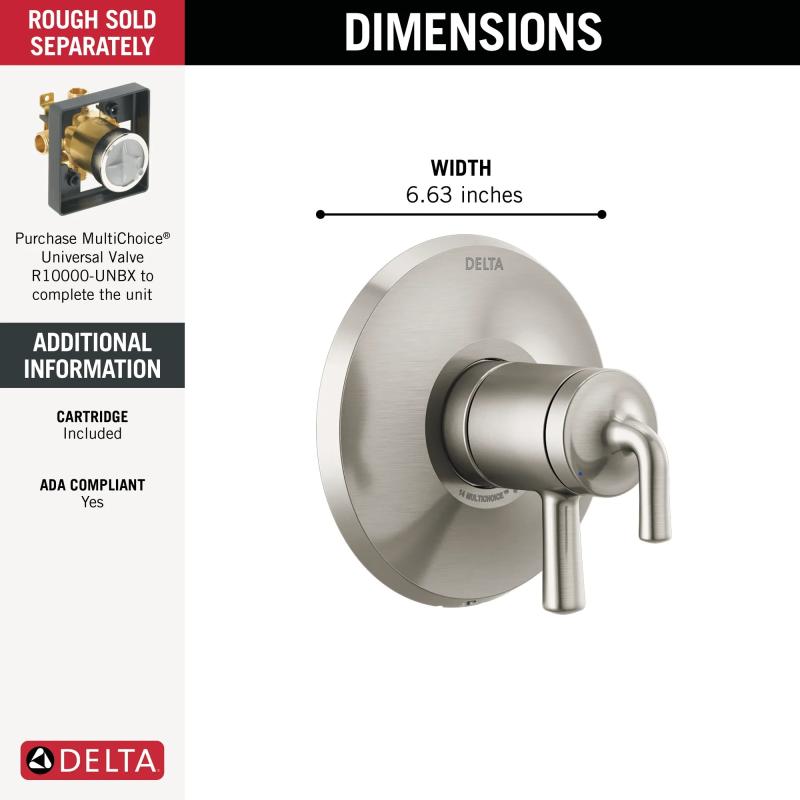 DELTA Kayra Monitor 17 Series Valve Trim Only — Stainless